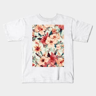 Floral Pattern Polygon style: Polygonal Petal Tapestry Kids T-Shirt